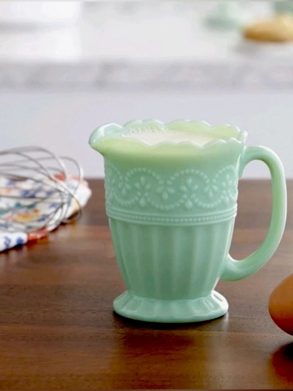 The Pioneer Woman Timeless Floral Beauty Green Jade Color Creamer- Pitcher  NWOT